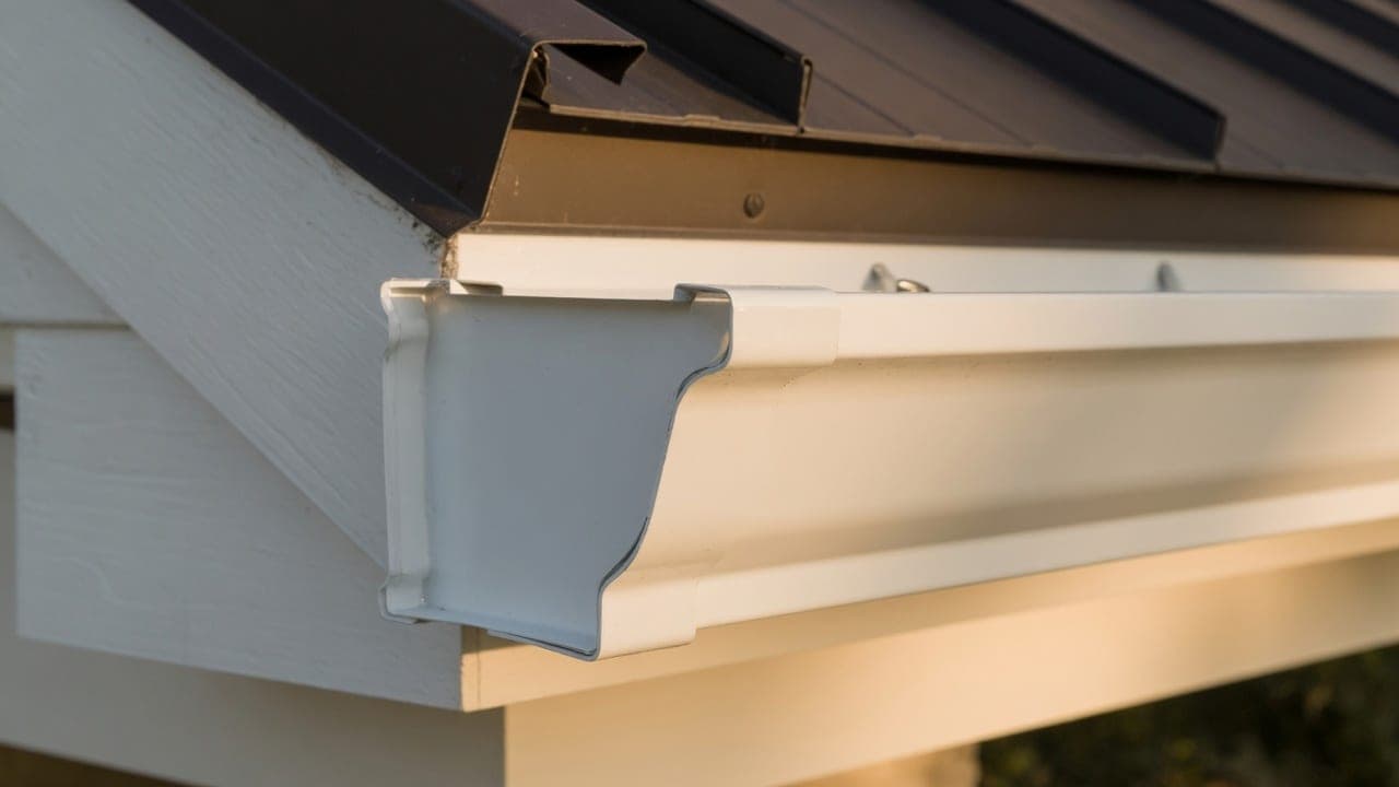 The face of a six-inch seamless gutter.