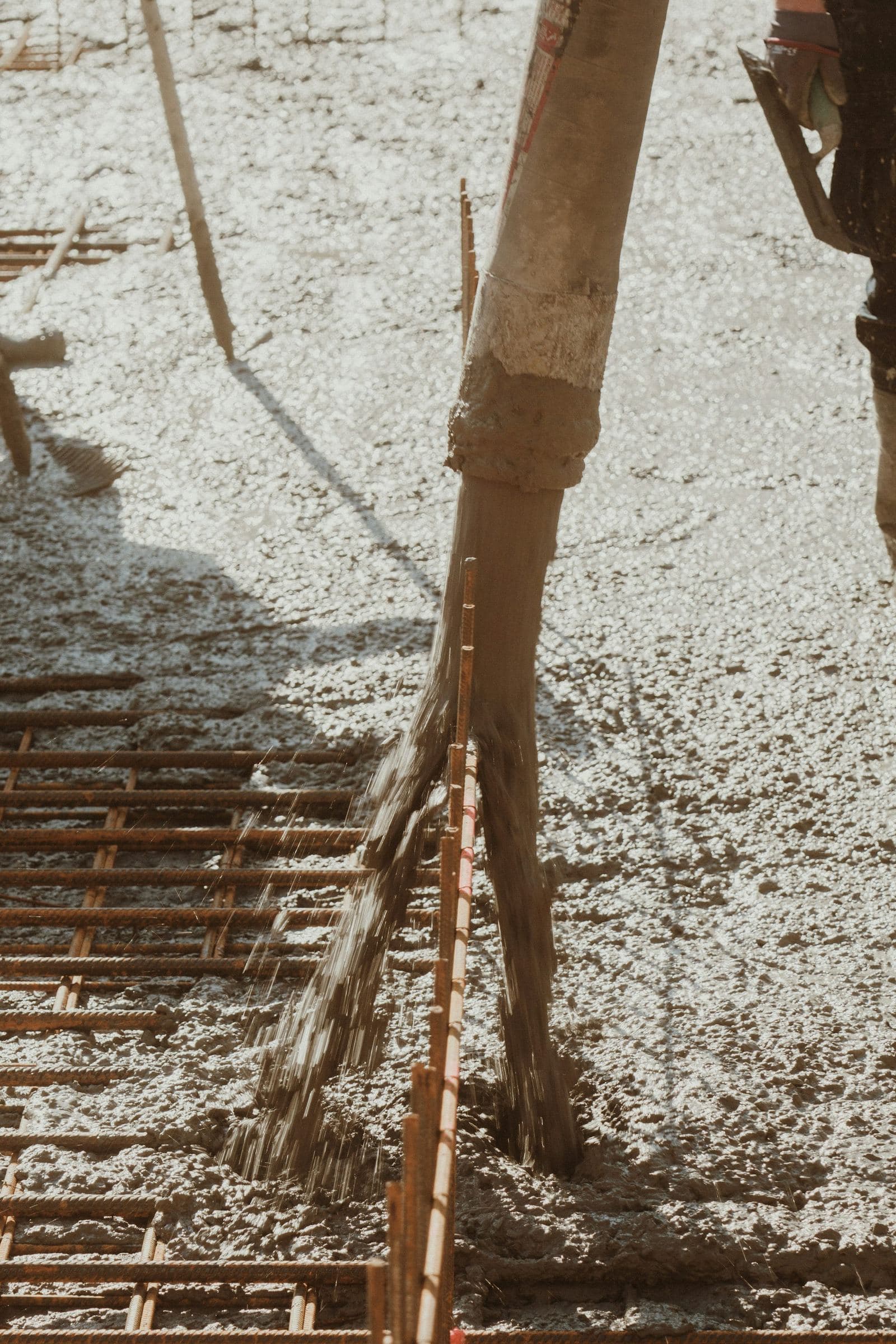 Concept photograph. Concrete going onto a building.