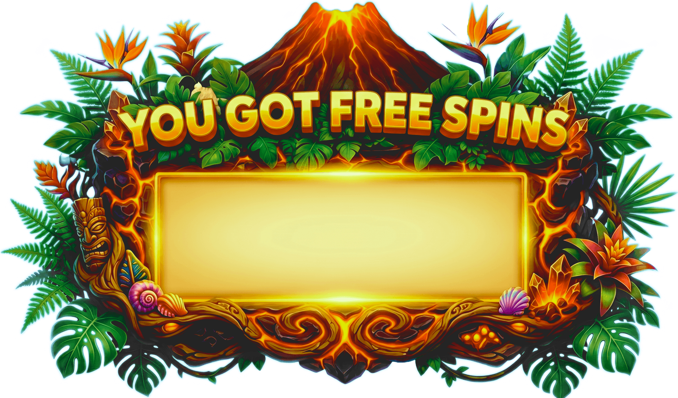 Lost Island you got free spins banner art
