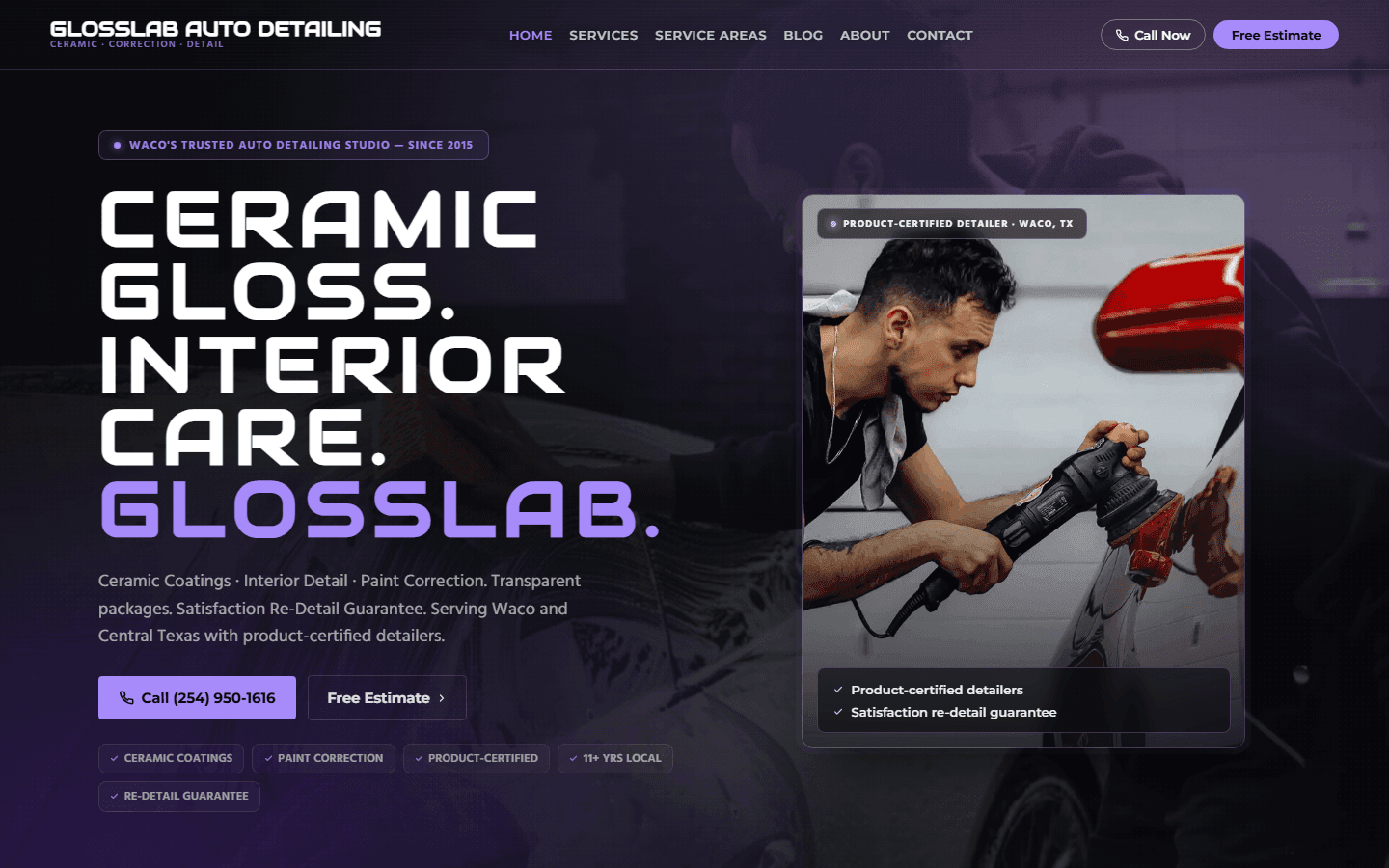 Auto Detailing website template preview