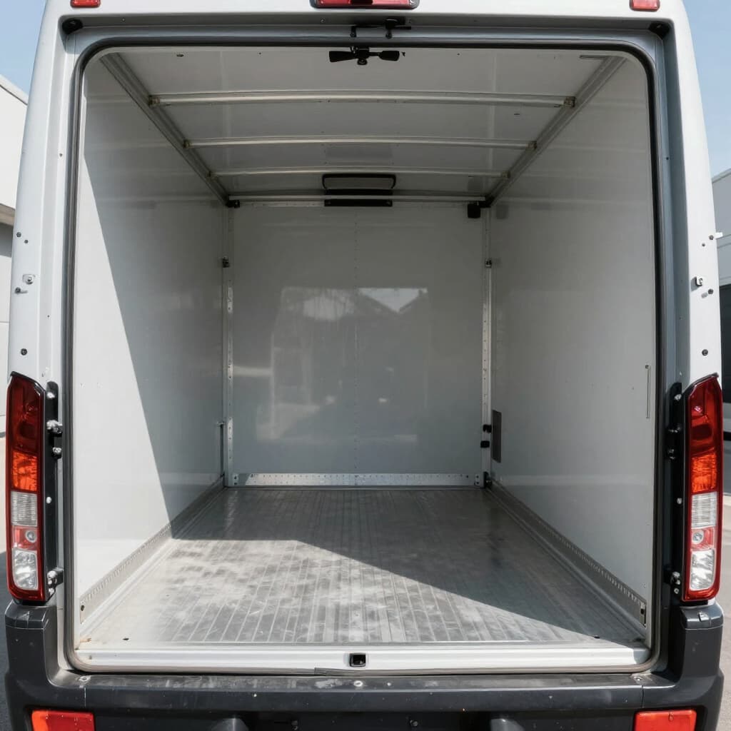 An empty cargo van, ready for a haul.