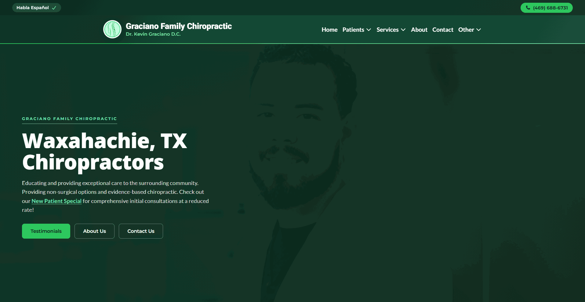 Graciano Family Chiropractic homepage — Waxahachie, TX chiropractors