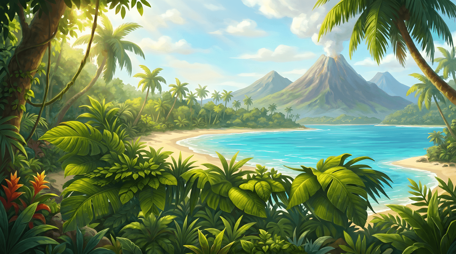 Lost Island base game background art