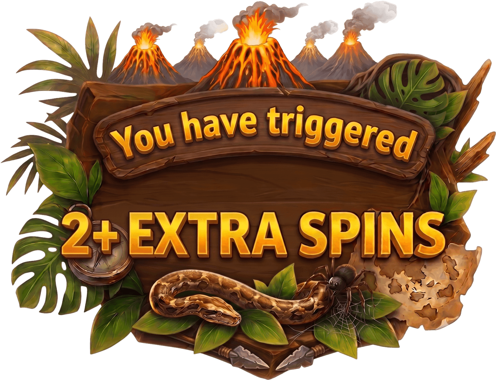 Lost Island extra spins triggered banner art