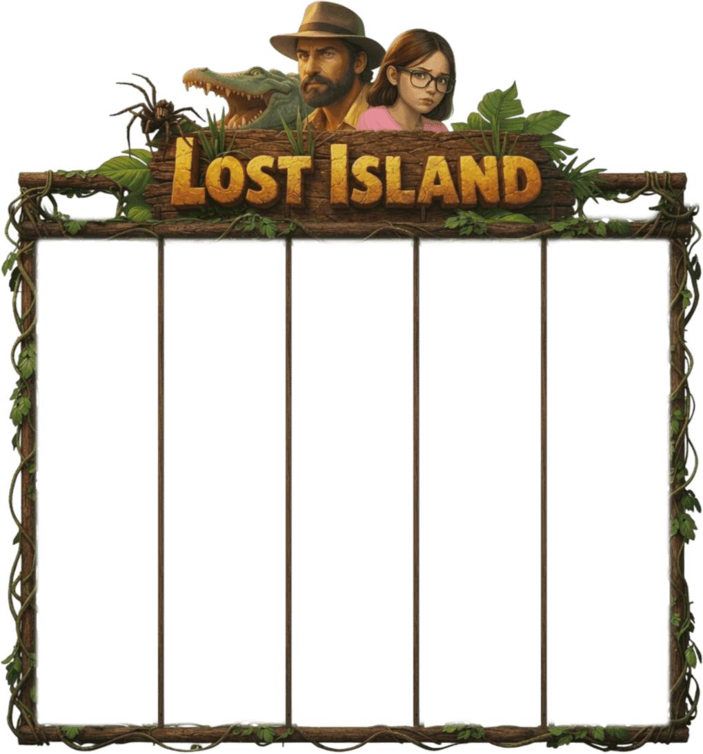 Lost Island reels frame — base game