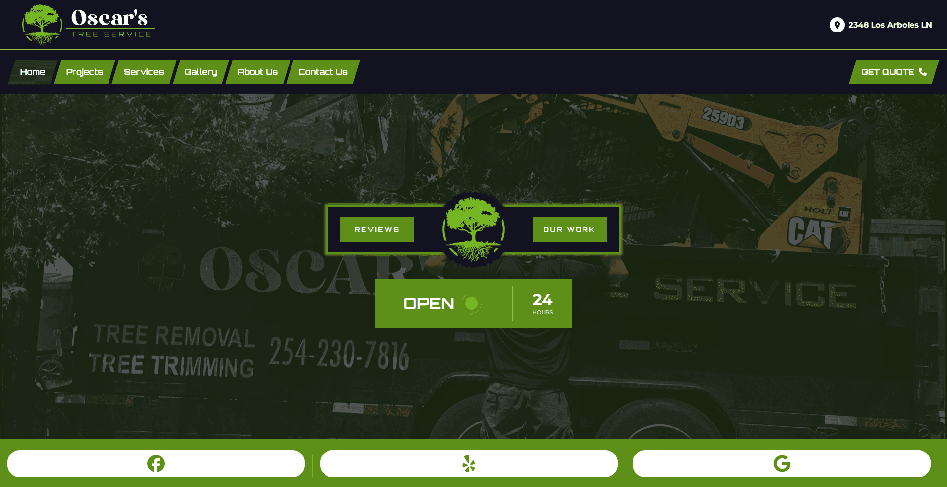 Oscar's Tree Service homepage