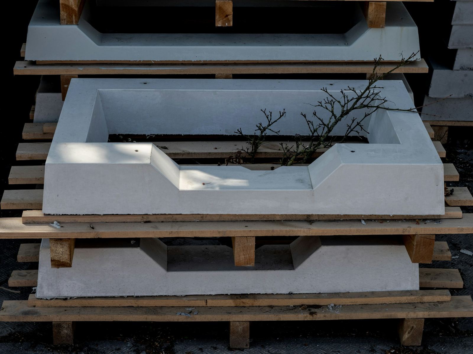 Concept photograph of concrete forms, used on the AJ’S Concrete Works dashboard mockup.