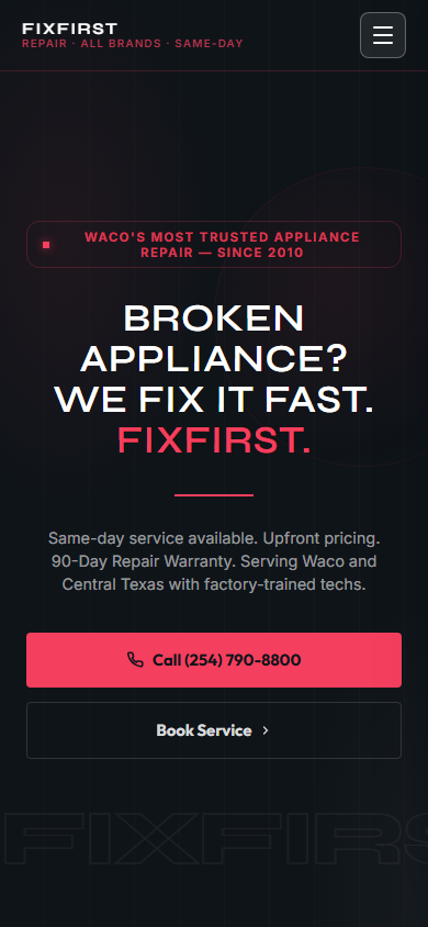 Appliance Repair on mobile