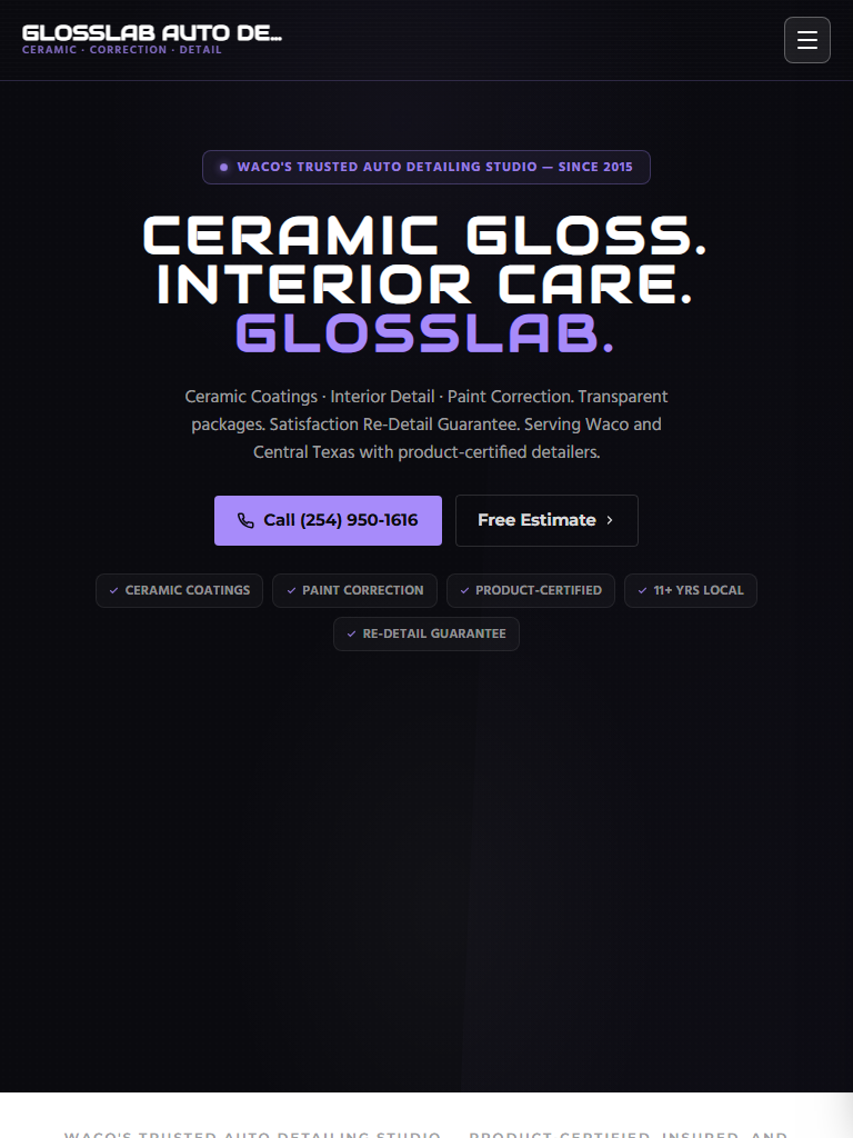 Auto Detailing on tablet
