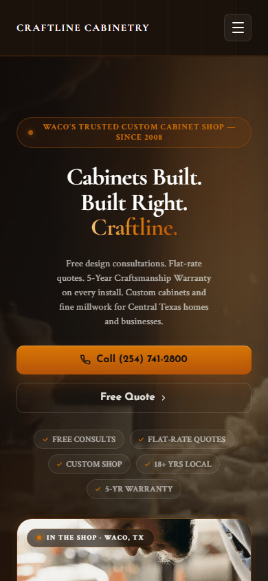 Cabinet and Millwork on mobile