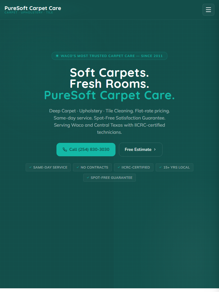 Carpet Cleaning on tablet