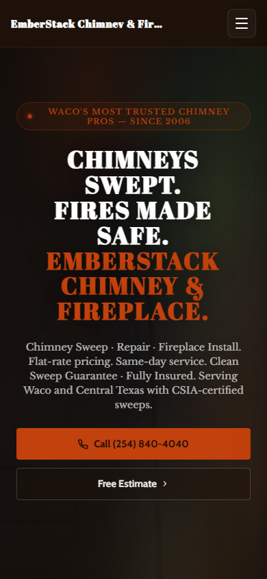 Chimney and Fireplace on mobile