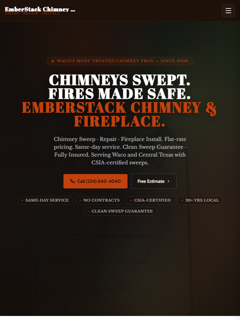 Chimney and Fireplace on tablet