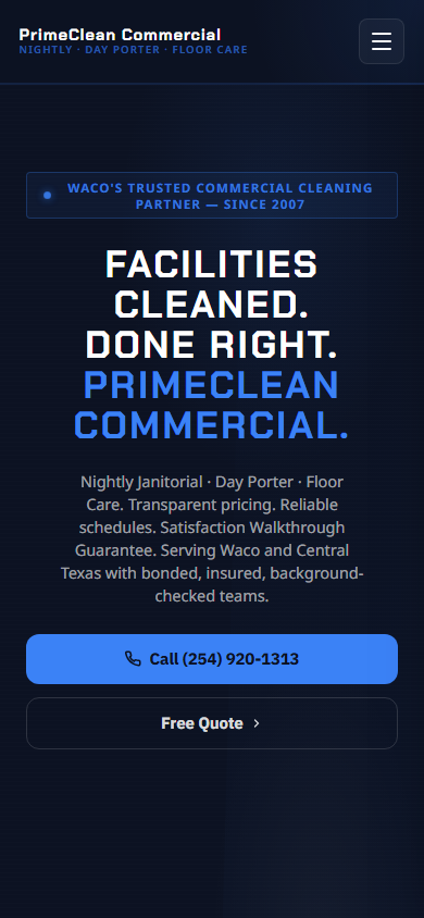 Commercial Janitorial on mobile