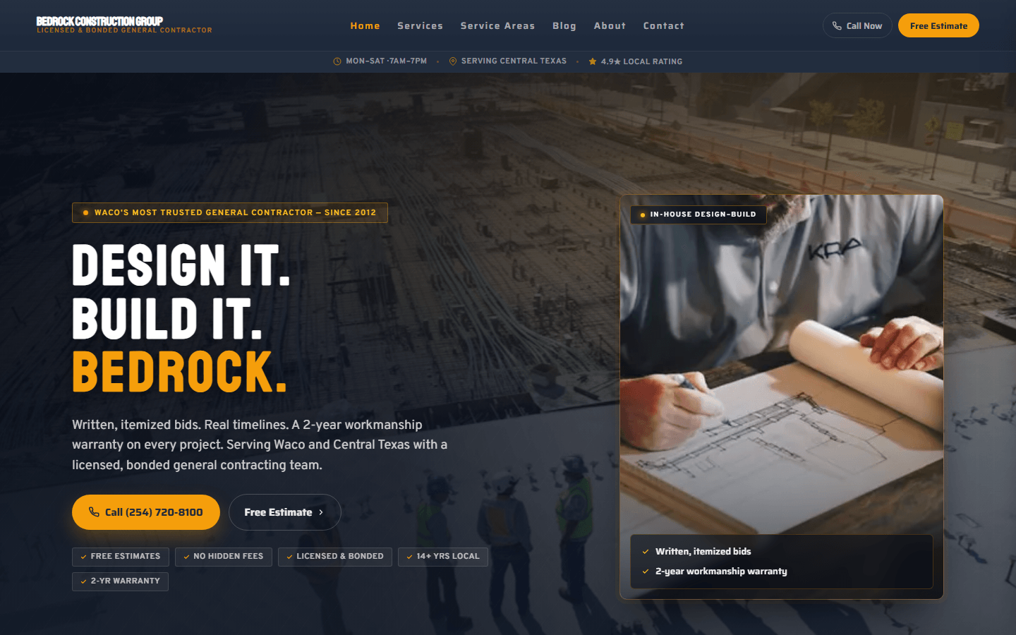 Construction Hub Template preview