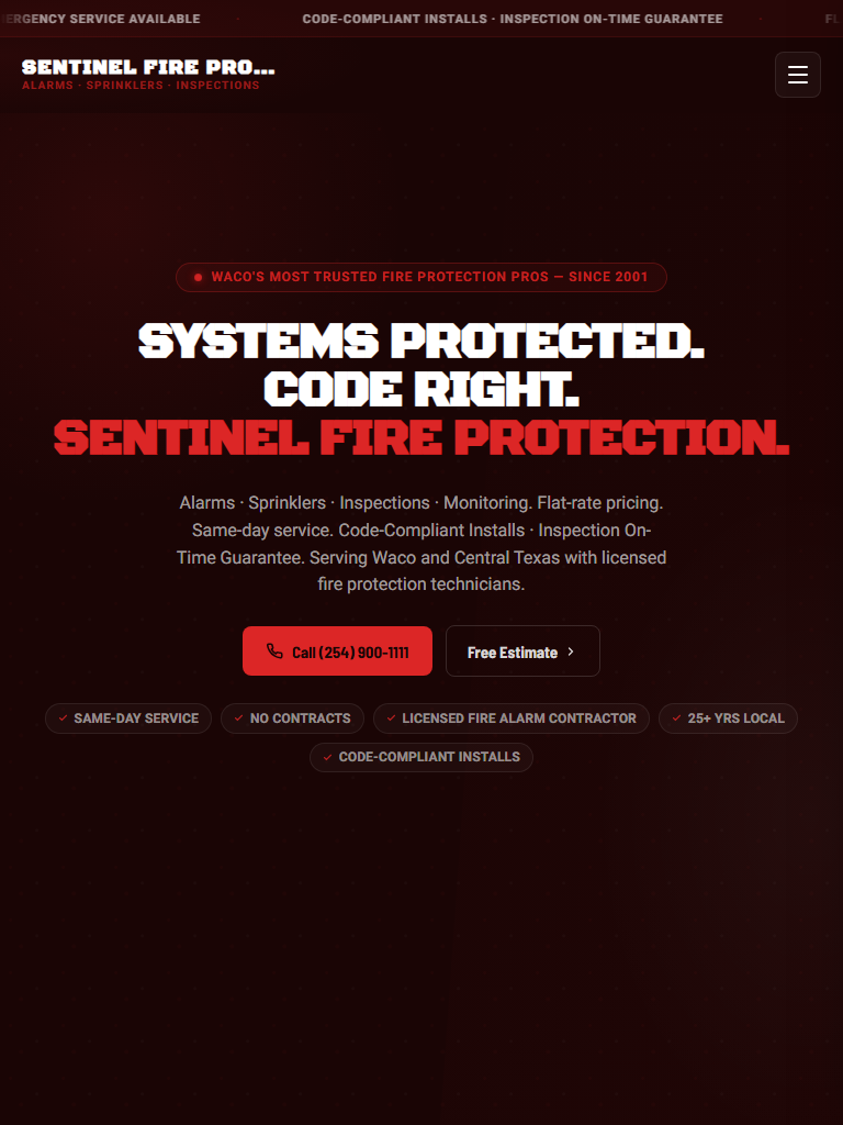 Fire Protection on tablet