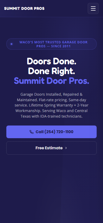 Garage Door Services on mobile