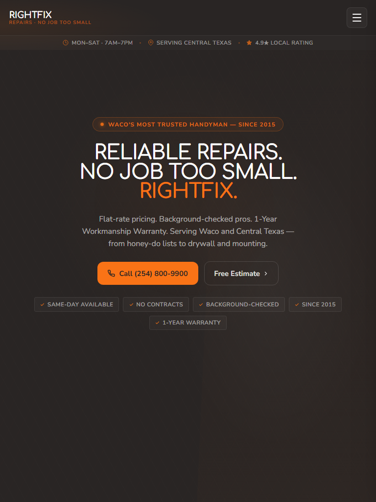 Handyman Services on tablet