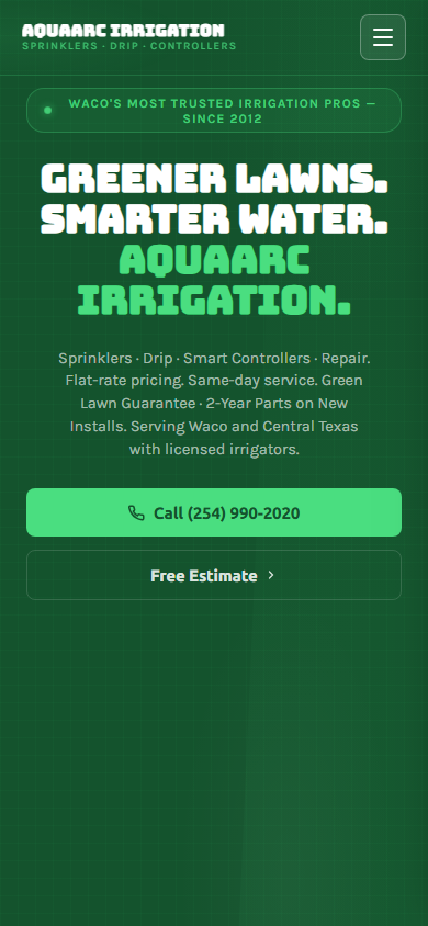 Irrigation and Sprinklers on mobile