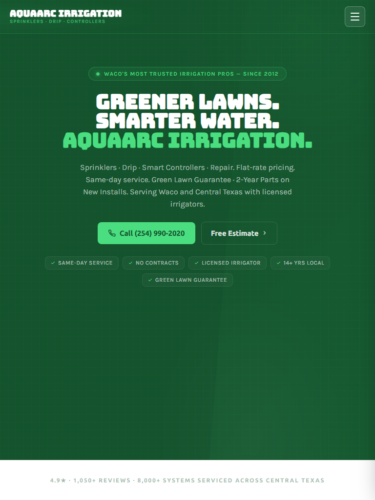 Irrigation and Sprinklers on tablet