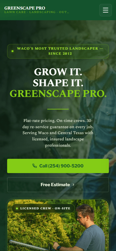 Landscaping and Lawn Care on mobile