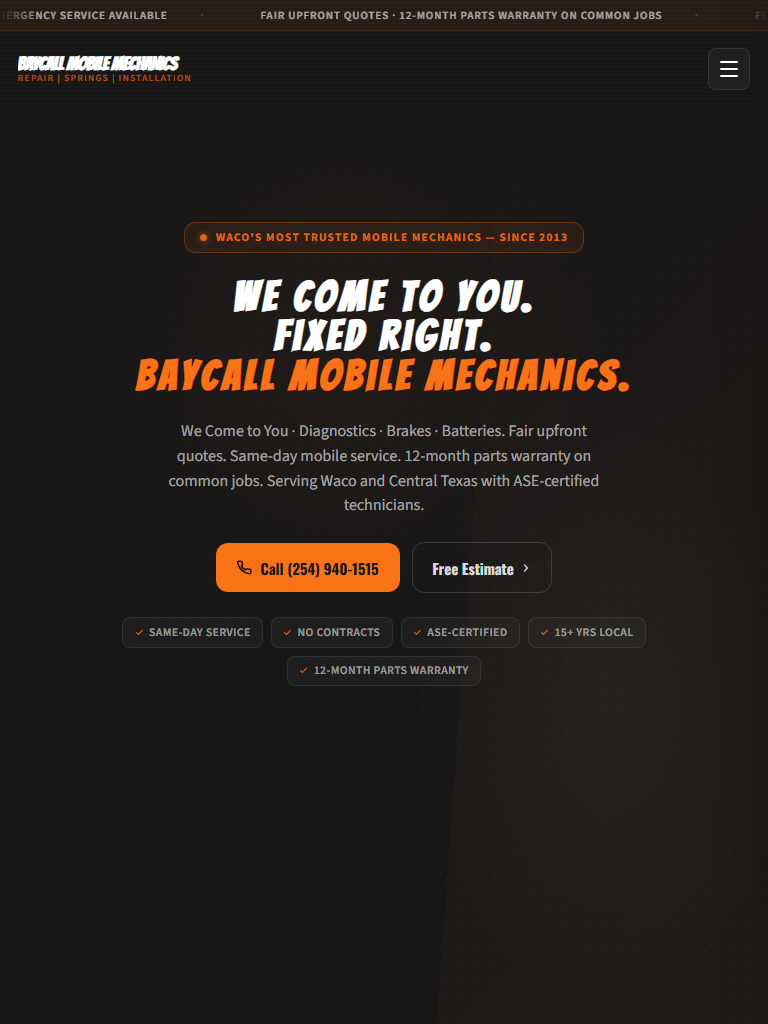 Mobile Mechanic on tablet