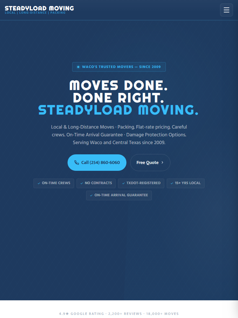 Moving Company on tablet