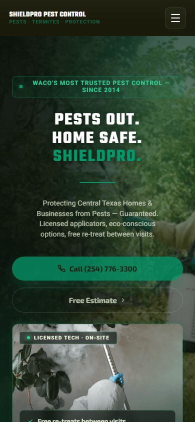Pest Control and Exterminating on mobile