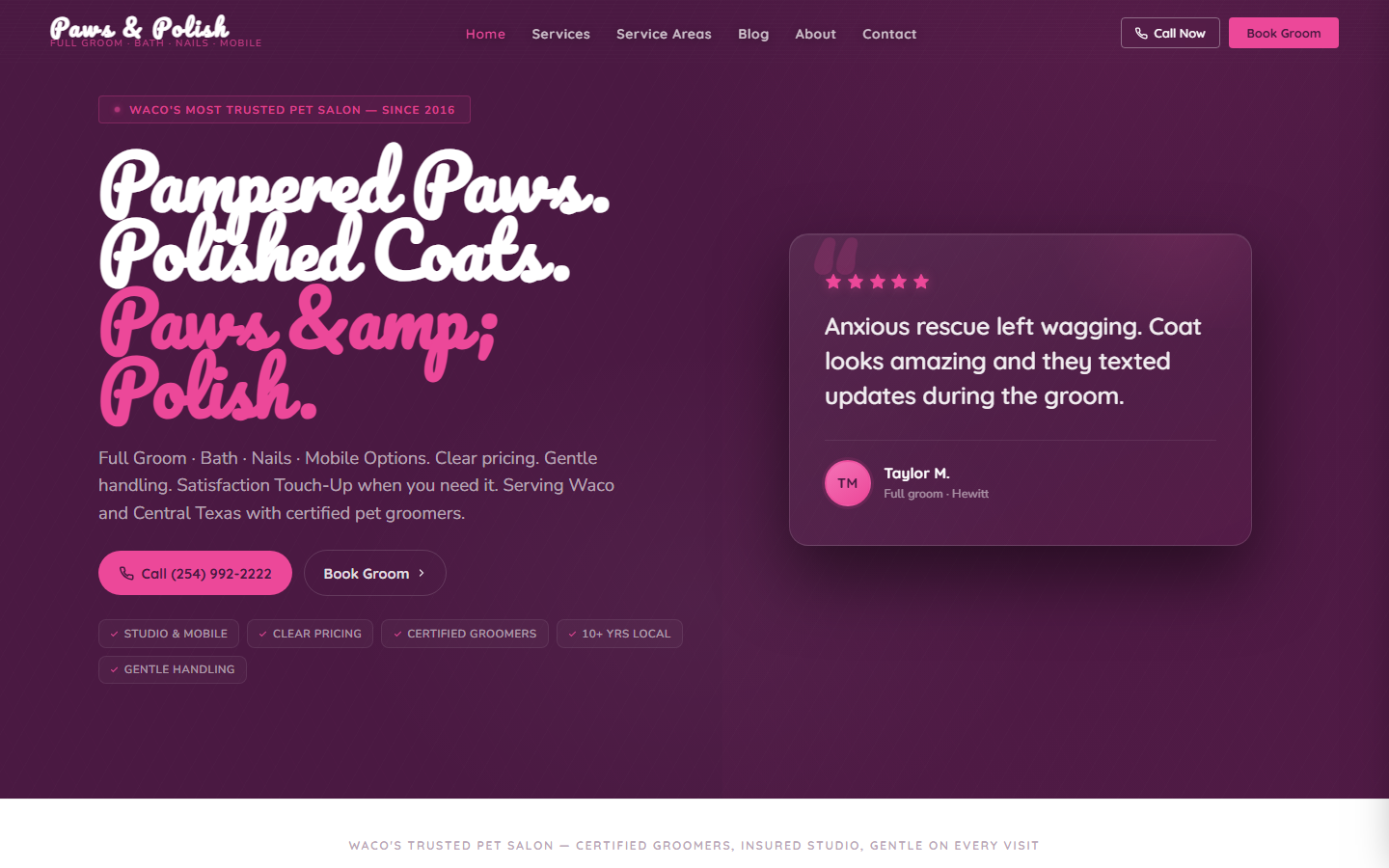 Pet Grooming — Home