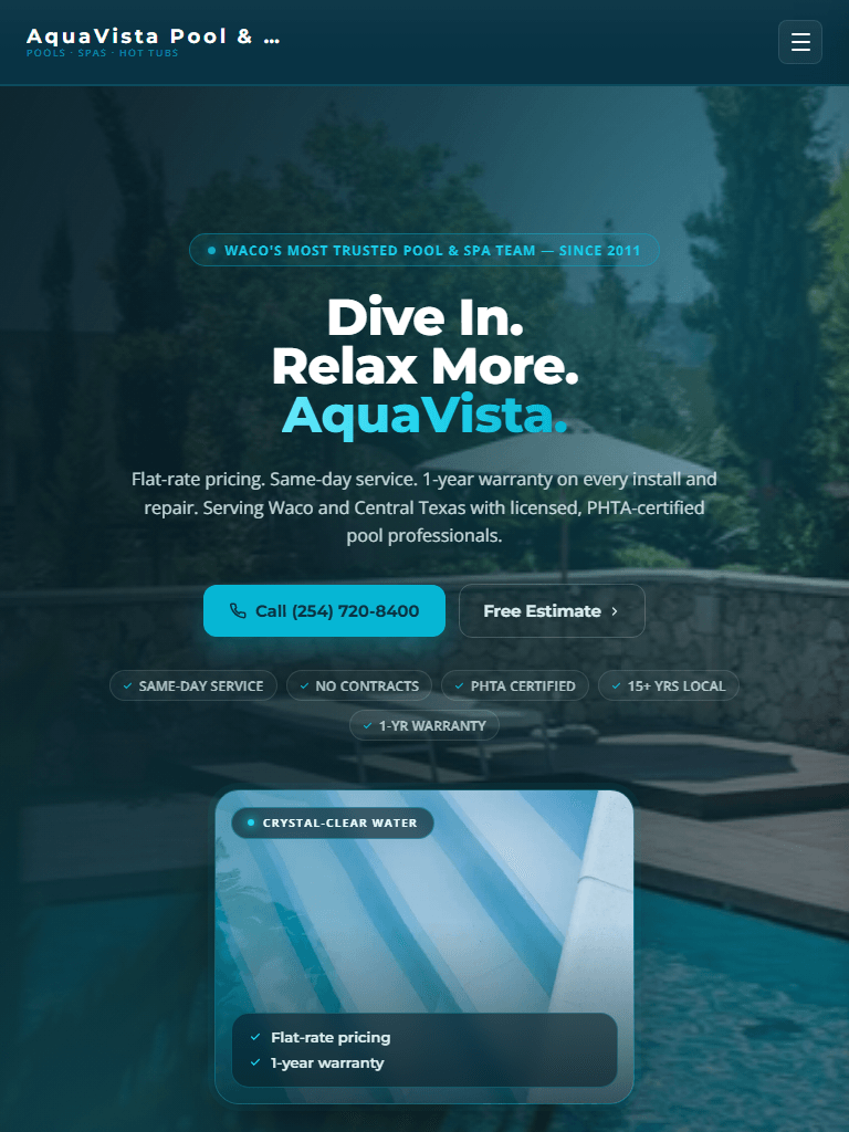 Pool and Spa Services on tablet