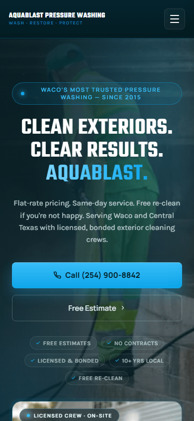 Pressure Washing and Exterior Cleaning on mobile
