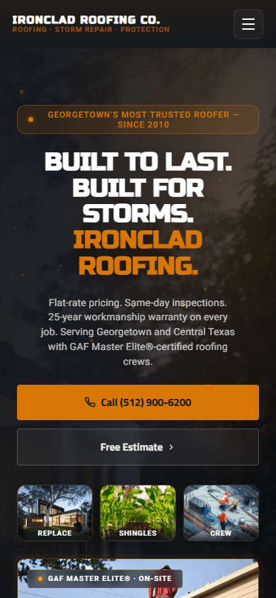 Roofing Authority on mobile