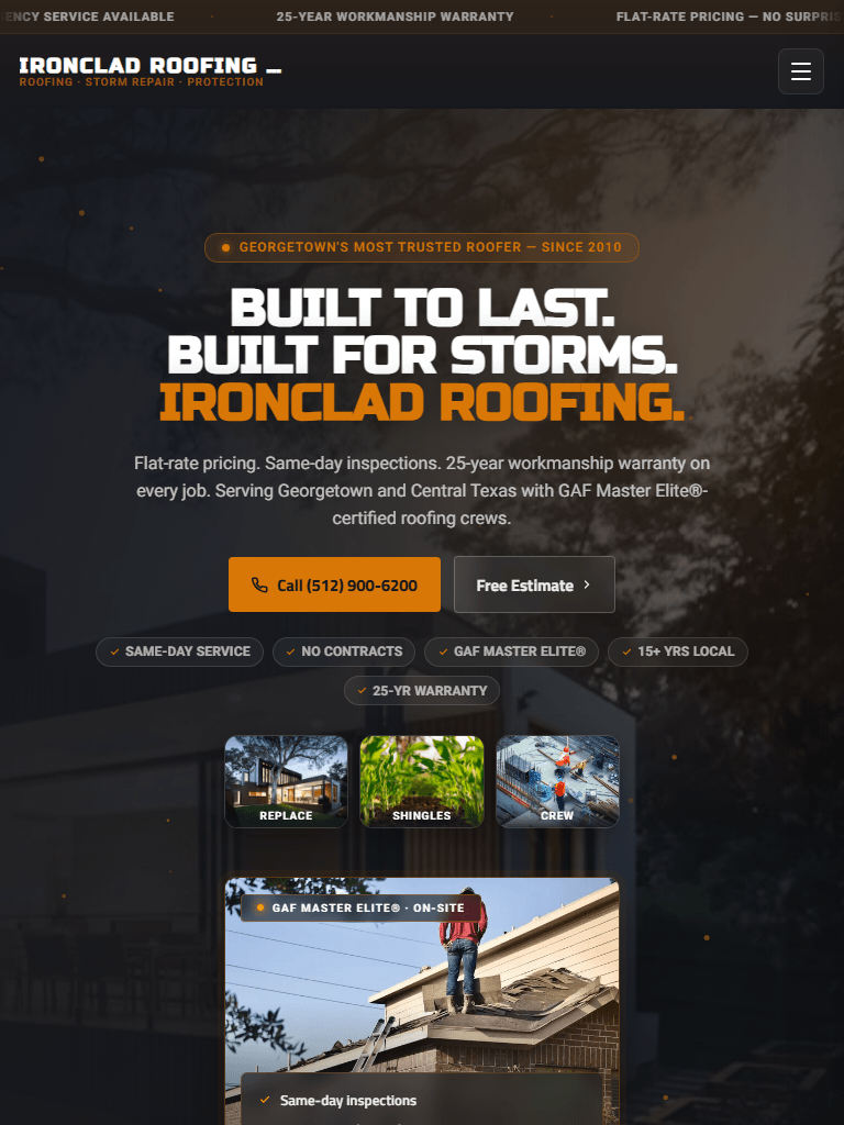 Roofing Authority on tablet