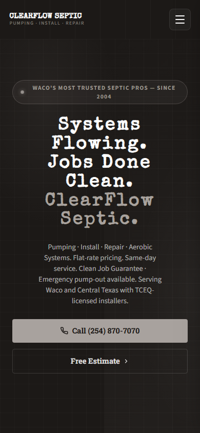 Septic Services on mobile