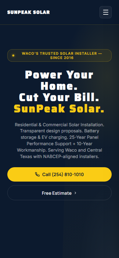 Solar Installation on mobile