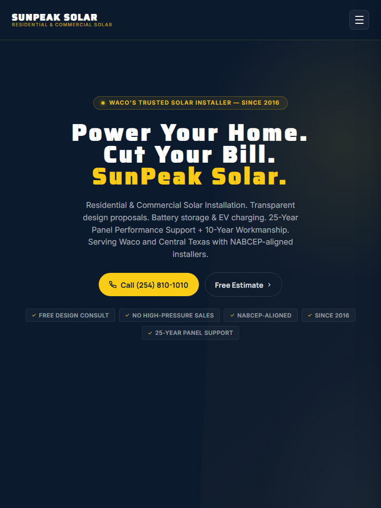 Solar Installation on tablet