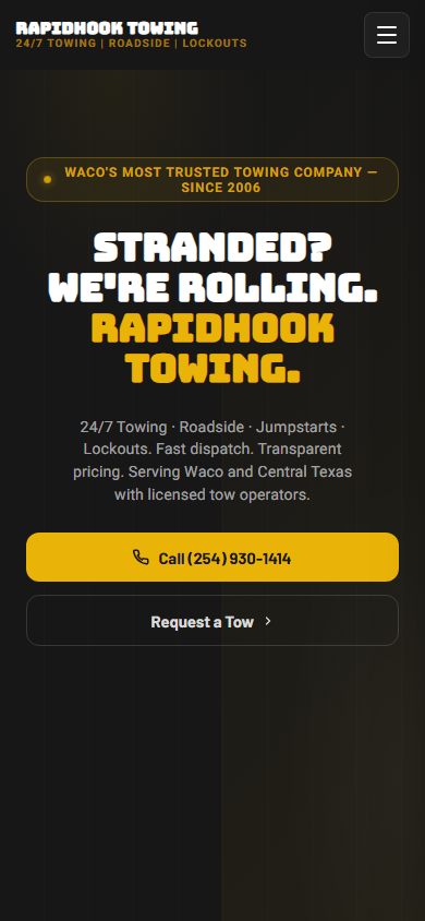 Towing and Roadside on mobile