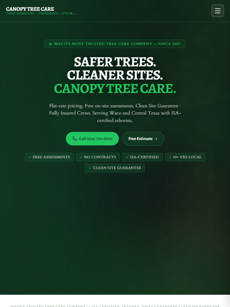 Tree Service on tablet