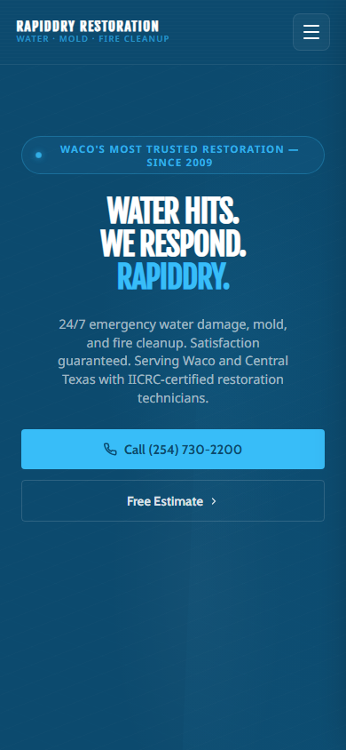 Water Damage Restoration on mobile